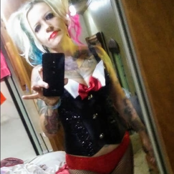 Sexy black glitter tuxedo corset playboy - Picture 1 of 4